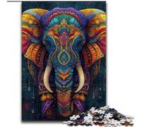 Psychedelic Elephant 1000 Piece Jigsaw Puzzles for Adults & Teens, Brain Intelligence Challenge Addictive Toys for Home Decoration (50x75cm)