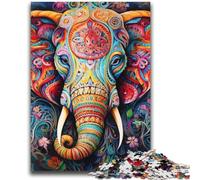 Psychedelic Elephant 2000 Piece Jigsaw Puzzles for Teenagers Gifts,Help The Brain Exercise Addictive Toys to Cultivate Patience Suitable for Couples (70X100cm)