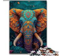 Psychedelic Elephant Adult Jigsaw Puzzles 1000 Pieces, Educational Games Home Decoration Unique Home Decor And Gifts (26x38cm)