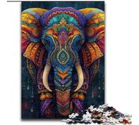Psychedelic Elephant Jigsaw Puzzles 1000 Pieces for Adults Teens, Staycation Kill Time Birthday Present, Gifts, Wall Art for 14+ (26x38cm)
