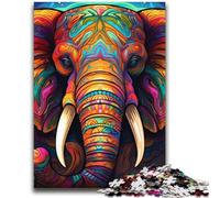 Psychedelic Elephant Jigsaw Puzzles for Adults 2000 Piece,Staycation Kill Time with Fully Interlocking Randomly Shaped Pieces (70X100cm)