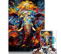 Psychedelic Elephant Jigsaws 1000 Pieces for Teenagers,Family Game Stress Reliever Difficult Challenge Gifts for Friends And Family (75x50cm)