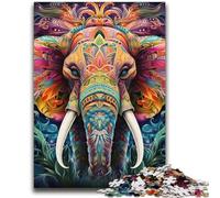 Psychedelic Elephant Puzzles for Teenagers 2000 Pieces,Decompressing Intellectual Educational Toy Birthday Present,Gifts,Wall Art (70X100cm)