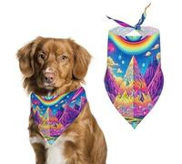 Psychedelic Evil Eyes Funny Dog Bandanas Adjustable Pet Neckerchief Summer Triangle Scarf for Small Medium Large Pets