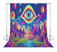 Psychedelic Evil Eyes Funny Photography Backdrop Background Washable Photo Studio Backdrops for Party Video Shooting