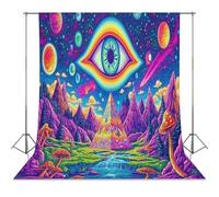 Psychedelic Evil Eyes Funny Photography Backdrop Background Washable Photo Studio Backdrops for Party Video Shooting