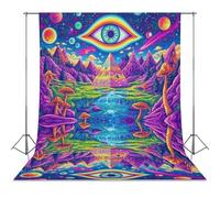 Psychedelic Evil Eyes Funny Photography Backdrop Background Washable Photo Studio Backdrops for Party Video Shooting