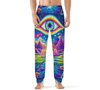Psychedelic Evil Eyes Men's Breathable Pajama Pants Soft Lounge Pant Leisure Sleep Bottoms Gift for Home Beach Yoga L
