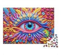 Psychedelic Eye Art 1000 Pieces Eco-friendly Paper Diy Jigsaw Puzzle Senior Jigsaw Enthusiasts Brain Training Decompression Gifts 38x26cm/1000pcs