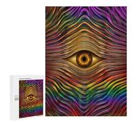 Psychedelic Eye Art Print-1 Puzzle 1000 Teile Schwer Puzzle Spielzeug Lernspiel Impossible Herausforderungsspielzeug Für Erwachsene Kinder 500 PCS