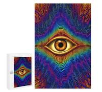 Psychedelic Eye Art Print-7 Puzzle 1000 Teile Schwer Puzzle Spielzeug Lernspiel Impossible Herausforderungsspielzeug Für Erwachsene Kinder 1000 PCS