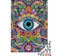 Psychedelic Eye Art Print Jigsaw Puzzles Puzzles for Adults Kids. 1000 Piece Great Gifts Challenge Toy Educational Game Home Decoration for Adults& Kids Age 14 Years Up 38x26cm/1000pcs