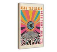 Psychedelic Eye Poster, Curved Wall Art, Illusionary Visual Decor (1) Canvas Poster Bedroom Decor Landscape Office Room Decor Gift 20x30inch(50x75cm)