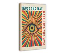 Psychedelic Eye Poster, Curved Wall Art, Illusionary Visual Decor (2) Canvas Poster Bedroom Decor Landscape Office Room Decor Gift 20x30inch(50x75cm)