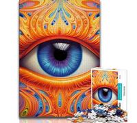Psychedelic Eyes 1000 Piece Jigsaw Puzzle for Adults And Teenagers,Fun Games Every Piece Is Unique - Challenging Family Fun Game (75x50cm)