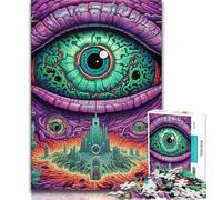 Psychedelic Eyes Adult Jigsaws 1000 Piece,Educational Game Challenge Toy Wall Decoration Unique Birthday And Xmas Gifts 38x26cm