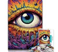 Psychedelic Eyes Jigsaw Puzzles for Adults 1000 Piece Puzzle,Challenging Game And Family Play Wall Decoration Unique Birthday And Xmas Gifts (38x26cm)