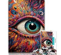 Psychedelic Eyes Jigsaw Puzzles for Adults Teenagers Jigsaws Puzzle,Help The Brain Exercise Addictive Toys to Cultivate Patience Parent-child Interaction (38x26cm)