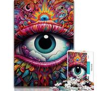 Psychedelic Eyes JigsawPuzzle 1000 Pieces for Adults,Challenging To Complete But Fun And Humorous Unique Home Decor And Gifts (38x26cm)