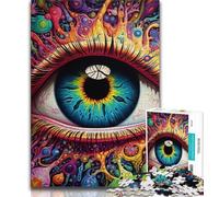 Psychedelic Eyes JigsawPuzzle 1000 Pieces for Teenagers,Brain Teaser Game Wall Decoration Unique Birthday And Xmas Gifts (38x26cm)