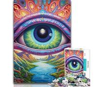 Psychedelic Eyes JigsawPuzzle 1000 Pieces for Teenagers,Educational Games Home Decoration Deal As Gifts for The Whole Family (38x26cm)