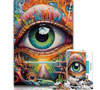 Psychedelic Eyes Jigsaws Puzzles 1000 Pieces for Teenagers Gifts,Educational Games Home Decoration Deal As Gifts for The Whole Family (38x26cm)