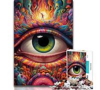 Psychedelic Eyes Puzzles for Adults Teens 1000pc Puzzle,Help The Brain Exercise Addictive Toys to Cultivate Patience A Work of Art (50x75cm)