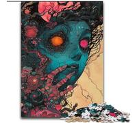 Psychedelic Face 1000 Piece Jigsaw Puzzles for Teenagers, Interesting Stress Reduction Parent-child Interaction (50x75cm)