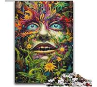 Psychedelic Face Jigsaw Puzzles for Adults 2000 Pieces, Family Activity with Matching Poster And Trivia Sheet for Age 14+ (70x100cm)