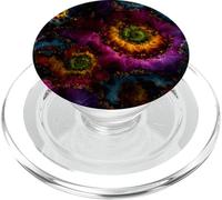 Psychedelic Fractal Mesh Dreamscape Art PopSockets PopGrip for MagSafe