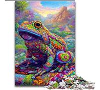 Psychedelic Frog Jigsaw Puzzles for Adults 1000 Jigsaws, Brain Intelligence Challenge Addictive Toys Birthday Gifts for Age 14+ (50x75cm)