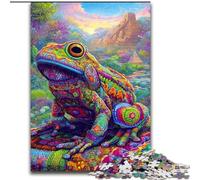Psychedelic Frog Jigsaw Puzzles for Teenagers, Family Activity Fun at Home Activities, Birthday Present,Travel Gifts (26x38cm)