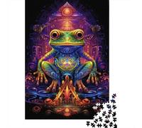 Psychedelic Frog Puzzle Family Fun Paper Rectangular Jigsaw Puzzle for Boy Or Girl 1000pcs (38x26cm)