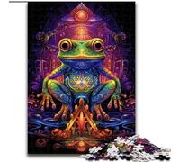 Psychedelic Frog Puzzles for Teenagers 1000 Pieces, for And 14 Years And over Brainteaser Family Games Christmas Birthday Gifts (26x38cm)