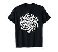 Psychedelic Geometric Vortex Web Black and White Spiral T-Shirt