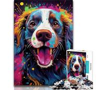 Psychedelic German Shepherd Jigsaws Puzzles 1000 Pieces for Teenagers Gifts,for Educational Game Challenge Toy Unique Home Decor And Gifts (50x75cm)