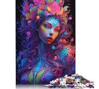 Psychedelic Girl No4 Jigsaw Puzzles Puzzle for Adults Kids. 1000 Piece Impossible Challenge Toy Educational Games Home Decoration for Adults& Kids Age 14 Years Up 1000pcs (75x50cm)