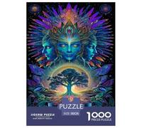 Psychedelic Goddess Jigsaw Puzzles Puzzles for Adults Kids. 1000 Pieces Acid Queen Whimsical Challenge Toy Educational Game Home Decoration for Adults& Kids Age 14 Years Up 38x26cm/1000pcs