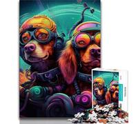 Psychedelic Golden Retriever Jigsaw Puzzles for Adults Teenagers Jigsaws Puzzle,Challenging To Complete But Fun And Humorous Educational Game for Birthday 70x100cm