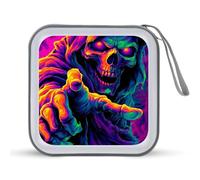 Psychedelic Grim Reaper Portable CD Case 40 Capacity DVD Storage Box Collection Organizer