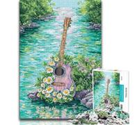 Psychedelic Guitar Adult Jigsaw Puzzles 1000 Pieces,Challenging To Complete But Fun And Humorous Unique Home Decor And Gifts (38x26cm)