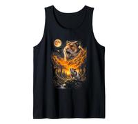 Psychedelic Hamster Howling At Moon UFO Forest Tank Top