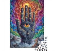 Psychedelic Hand with Eyes Art Print Jigsaw Puzzles Puzzle for Adults Kids. 1000 Pieces Impossible Challenge Toy Educational Game Home Decoration for Adults& Kids Age 14 Years Up 38x26cm/1000pcs