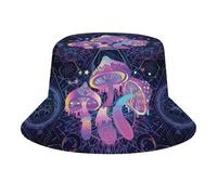 Psychedelic Hippie Mushrooms 60s Bucket Hat for Women Men Packable Fisherman Hat Sun Cap Travel Outdoor Beach Caps