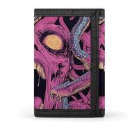 Psychedelic Horror Archives Snake Art Cloth Wallet Card with Holder Trifold Pocket Slim Wallets
