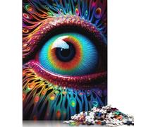 Psychedelic Human Eye Jigsaw Puzzles Puzzle for Adults Kids. 1000 Pieces Whimsical Challenge Toy Educational Game Home Decoration for Educational Games Gifts 1000pcs (75x50cm)