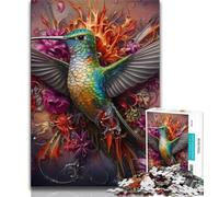 Psychedelic Hummingbird 1000 Piece Jigsaw Puzzles for Adults & Teens,Family Game Stress Reliever Difficult Challenge Artists Collection,Fine Art (38x26cm)