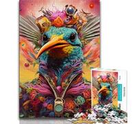 Psychedelic Hummingbird 1000 Piece Jigsaw Puzzles for Teenagers Gifts,Help The Brain Exercise Addictive Toys to Cultivate Patience Suitable for Couples (38x26cm)