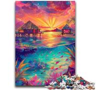 Psychedelic Island 1000 Piece Jigsaw Puzzles for Teenagers Gifts,Help The Brain Exercise Addictive Toys to Cultivate Patience Suitable for Couples (38x52cm)