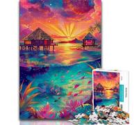 Psychedelic Island Jigsaws Puzzles 1000 Pieces for Teenagers Gifts,Challenging Difficult Deal As Gifts for The Whole Family (50x75cm)